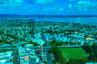 Auf dem Sky Tower in Auckland