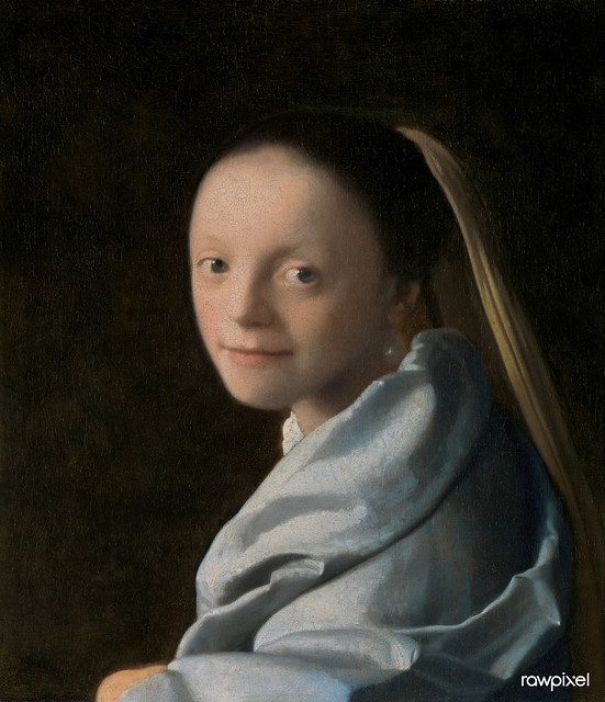 Study of a Young Woman (ca.1665–1667) by Johannes Vermeer. Original from The MET Museum. Digitally enhanced by rawpixel.