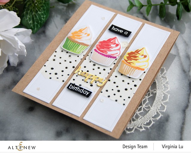 Altenew-MD Cupcake -Dotted Wide Washi Tape - Nesting Slim Rectangles Die Set -003