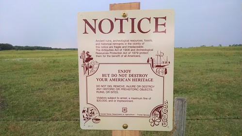 Protect Heritage Resources Sign on the Dakota Prairie Grasslands USDA FS Photo by Cory Enger