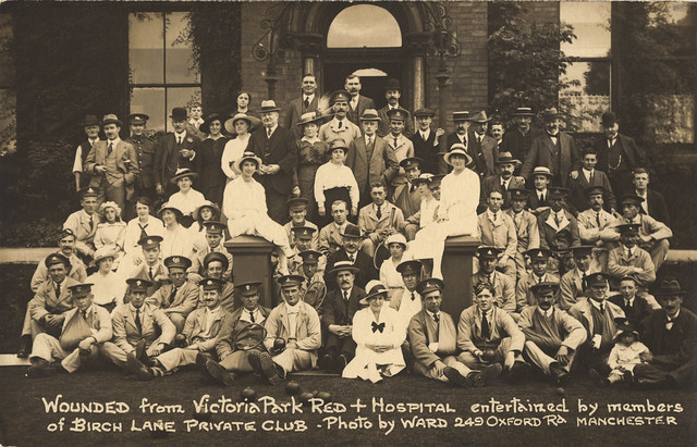 Wounded from Victoria Park Red [Cross] Hospital: entertained by members of Birch Lane Private Club