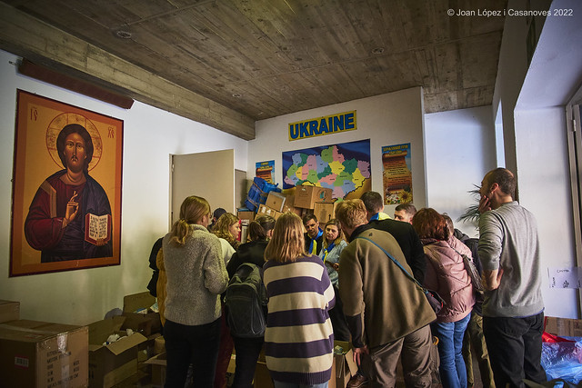 Humanitarian collection campaign for Ukraine in Barcelona