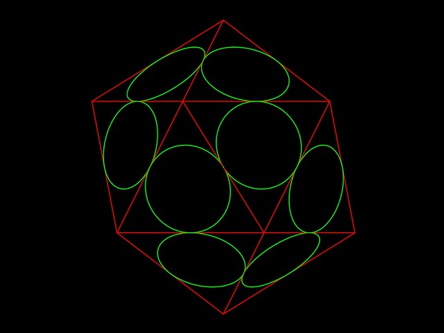 Icosahedron based Apollonius circles with frame