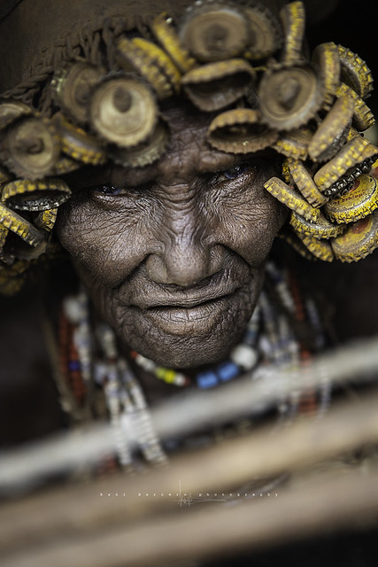 Old woman from Dassenech tribe. Omorate. Omo Valley, Ethiopia