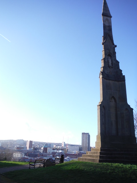 Cholera Monument, with City Centre beyond SWC City Walk 6 - City of Sheffield