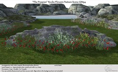 .:Tm:.Creation "The Poppies" Rocks Flowers Nature Scene GM54