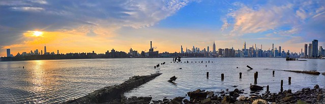 Isle of Manhattan sunset Brooklyn pov