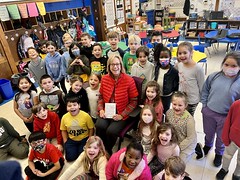 As part of Read Across America events and to promote literacy and a love of books, State Rep. Terrie Wood read to children from Rachel Scicchitano’s first grade class, and Lisa LaRusso and Jacqui O’Hara’s fourth grade classes at Rowayton School. Rep. Wood chose to share the book, &quot;Congratulations, by the way: Some Thoughts on Kindness&quot; by George Saunders.