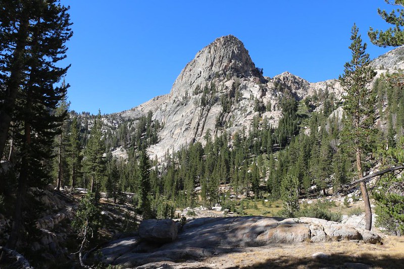This crag (Peak 10752) became my new landmark along Silver Pass Creek as I searched for a secluded campsite