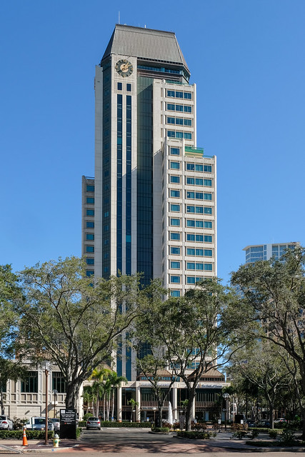 1990 Floridian postmodern skyscraper.