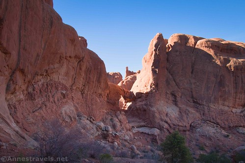 First views of Christmas Tree Arch, Arches National Park, Utah