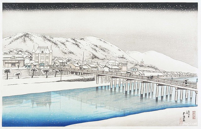 Snow on Mount Ibuki (1920) print in high resolution by Goyō Hashiguchi. Original from the Minneapolis Institute of Art. Digitally enhanced by rawpixel.