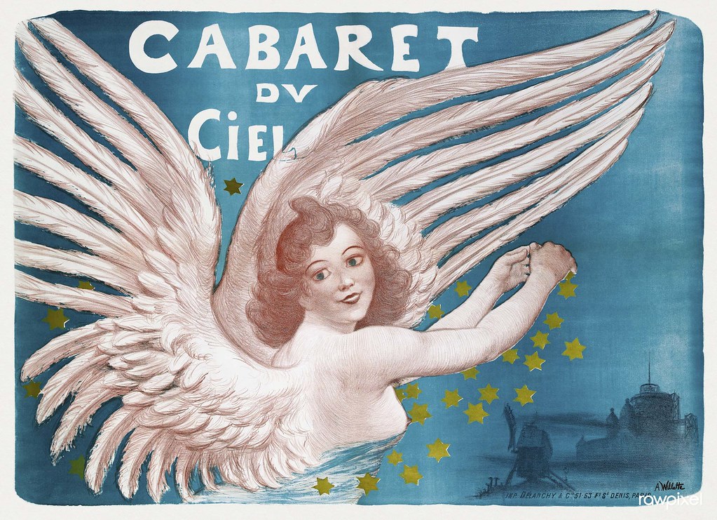Cabaret du Ciel (1880-1900) print in high resolution by Adolphe Willette. Original from The Public Institution Paris Musées. Digitally enhanced by rawpixel.