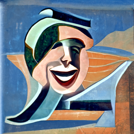 'an art deco painting of a happy person by John Uzzell Edwards' Disco Diffusion v5 Turbo Smooth