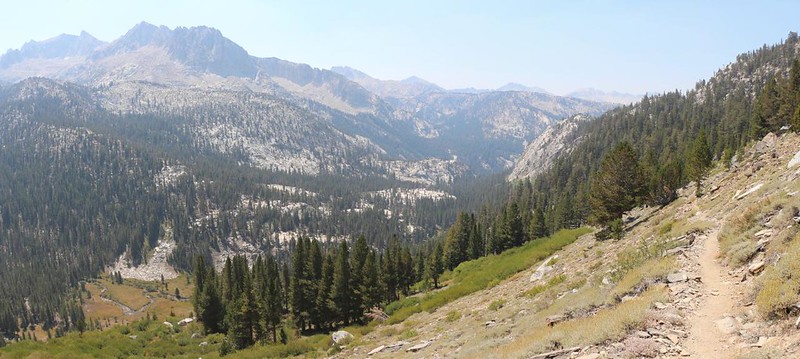 Looking back down into upper Cascade Valley from the PCT, with Tully Hole down below on the left