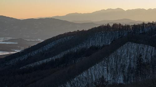 蓼科19・Tateshina by anglo10, 茅野市 長野県 japan 信州 蓼科 高原 field 雪 snow 山 mountain 夕景 sunset