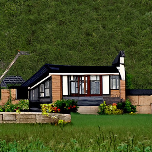 'a bungalow 4K HD realism' Augmented CLIP Guided Diffusion v2
