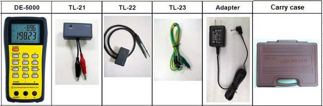DER EE High Accuracy Handheld LCR Meter DE-5000 bundle TL-21/TL-23/AC Adapter