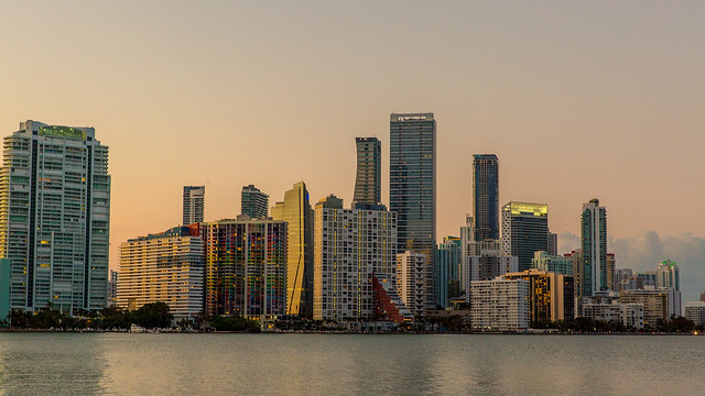 View of Miami Down Town from Key Biscayne