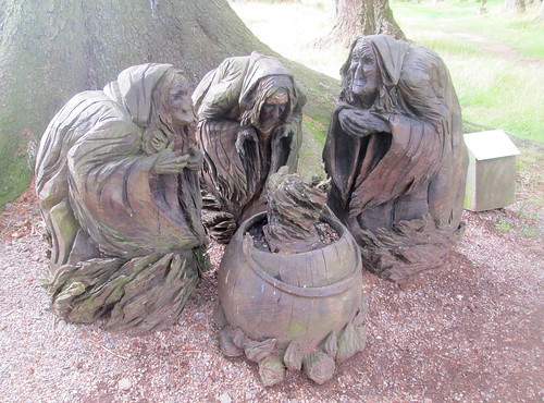 Three Witches Wood Carving, Glamis Castle