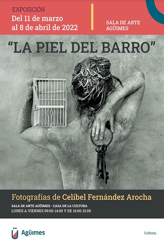 Cartel promocional de la exposición "La piel del barro" en la Sala de Arte Agüimes