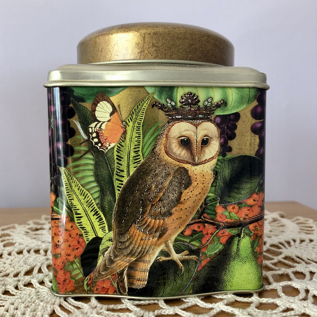 Barn Owl on a Tea Tin
