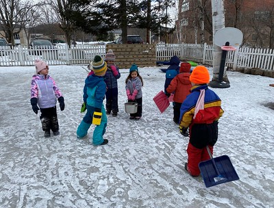 shuffling across the ice