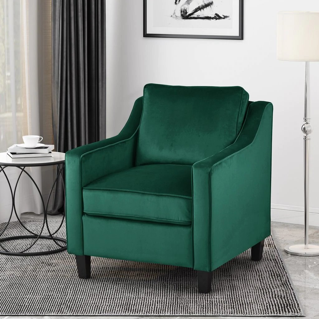 Sonny Contemporary Velvet Club Chair - Kraftinet Furniture Store Canada
