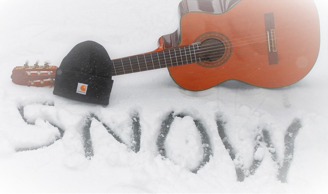 My guitar in the snow