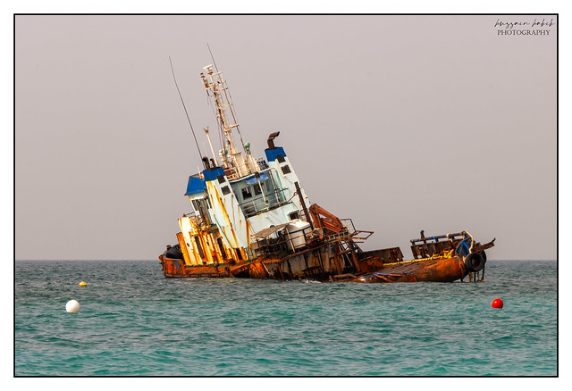 Sinking Boat in Ajman Beach UAE