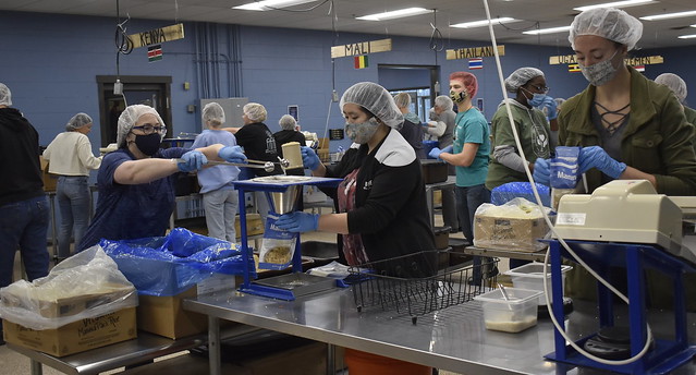 Packing Food at Feed My Starving Children