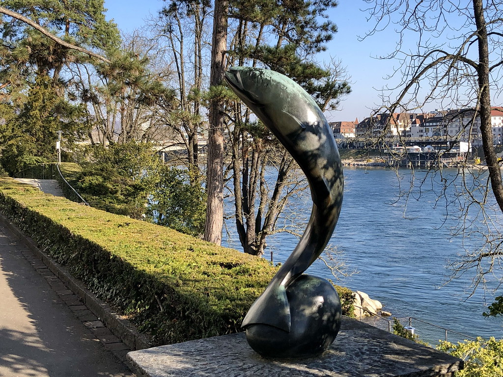 Springender Fisch Basel, 3.3.22 | Bronzeskulptur 'Springender Fisch' oder 'Spr… | Flickr