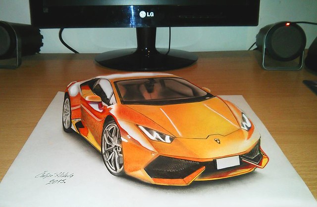 Creative 3D Drawing Art Car