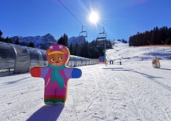 Dětský lyžařský park u výstupu kabinkové lanovky Muttereralmbahn
