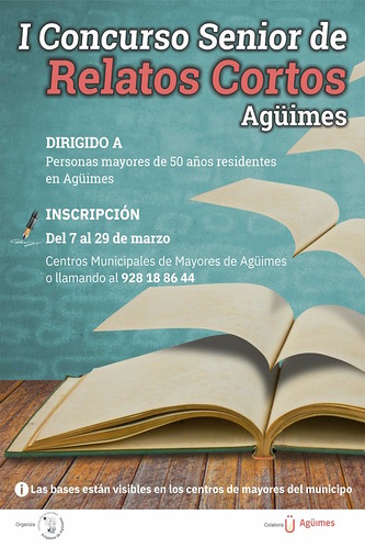 Cartel promocional del I Concurso Senior de Relatos Cortos de Agüimes