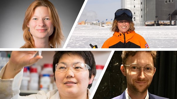From top left, Dr Nathalia Gjersoe and Professor Cathryn Mitchell; from bottom left, Dr Asel Sartbaeva and Dr David Ellis.