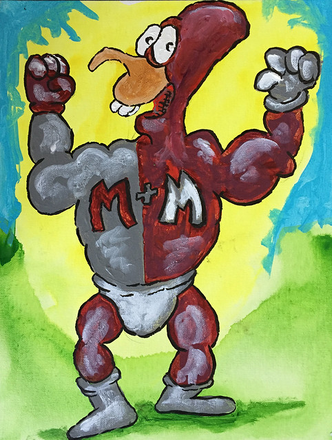 Ashcan Alley_S11# 106b : Painting: Meat and Metal Man!