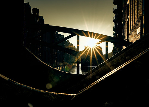 SunsetWasserschloss by REINIMUC_,                                hamburg wasserschloss fleet water river altstadt oldtown sunset sonne