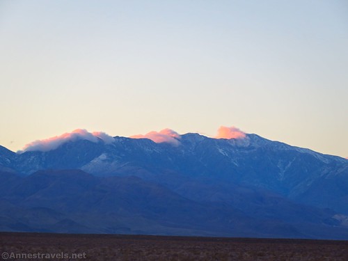 Sunset over the mountains. Death Valley National Park, California
