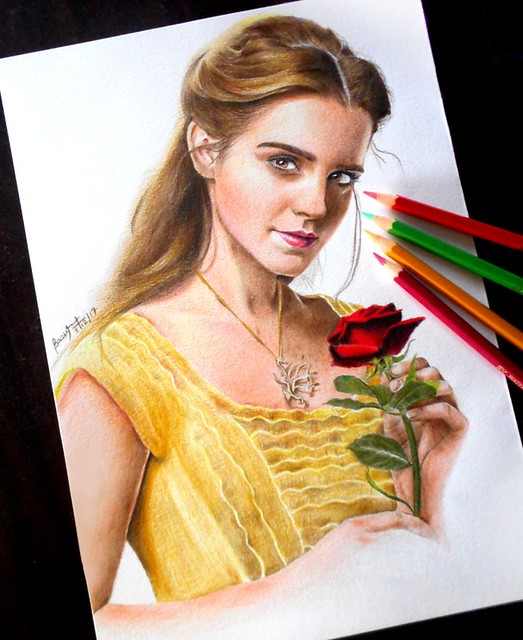 Colour Pencil Drawing Emma Watson
