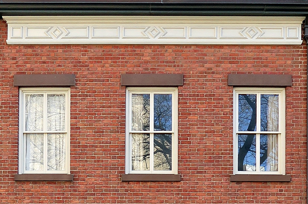 Three windows on Grove Street, Greenwich Village, New York