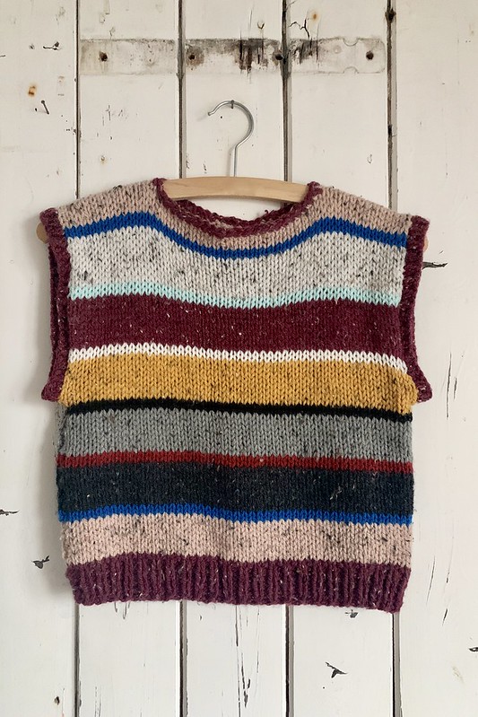 knitted striped vest