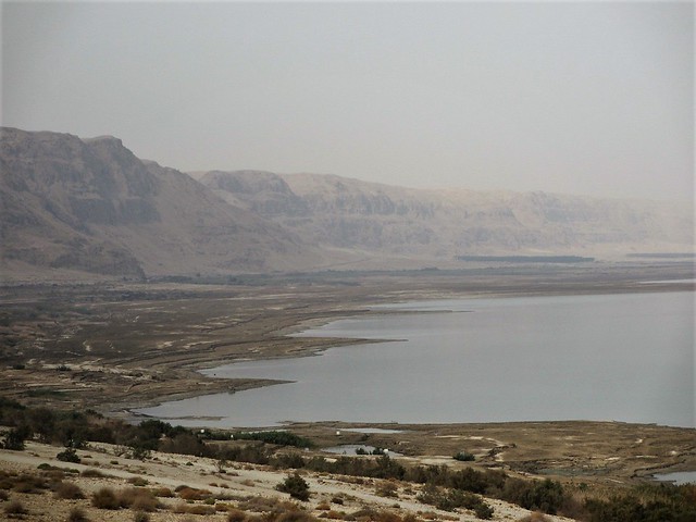 Dead Sea and mountains from Highway 90, West Bank