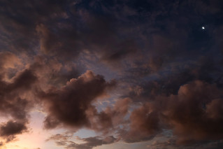Sunset clouds & moon, Townsville