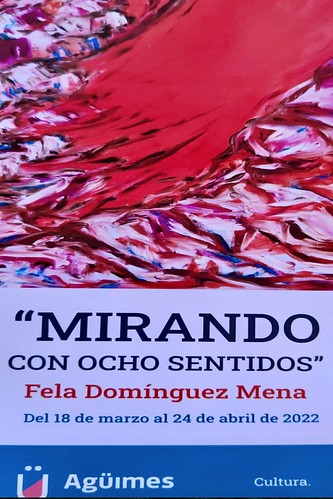 Cartel de la exposición "Mirando con ocho sentidos" de Fela Domínguez Mena