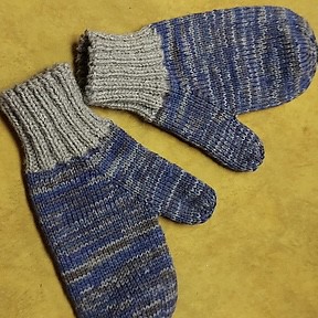 Ann (annvanwagner) knit this pair of Comfy Gusset Mittens by Karen Hoyle.