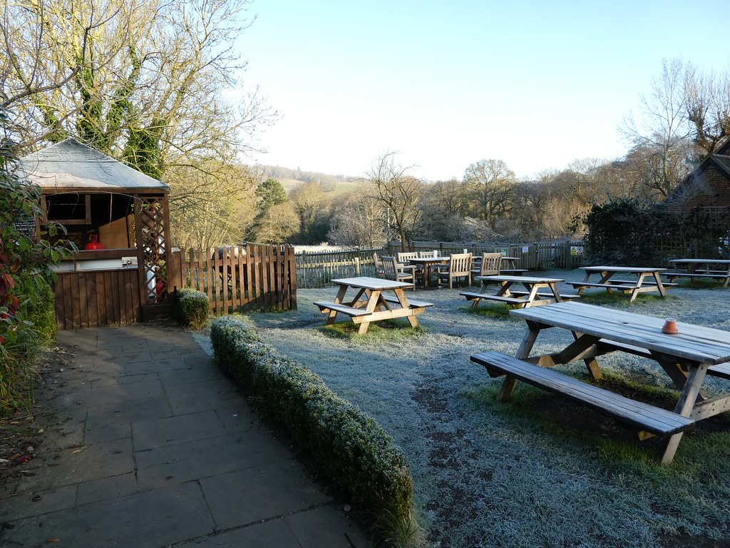 Beer garden, The Percy Arms, Chilworth
