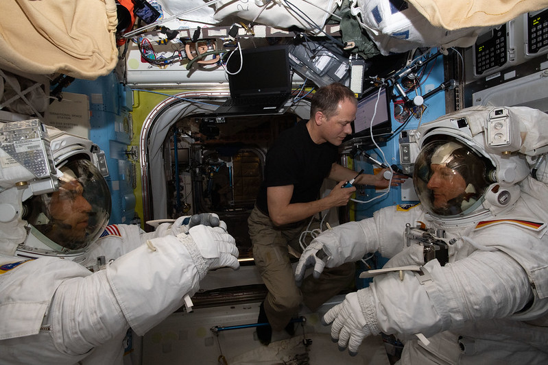 Astronauts Tom Marshburn, Raja Chari and Matthias Maurer
