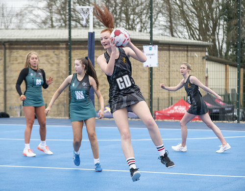Wellington College U19 netball squad taking part in the National Schools final at Oundle on the 13-03-2022
