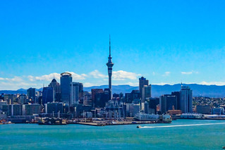 Aucklands Innenstadt, vom Mount Victoria aus gesehen